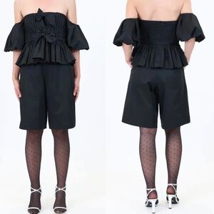 NWT Hunter Bell High Rise Black Wide Leg Preston Shorts Size 2